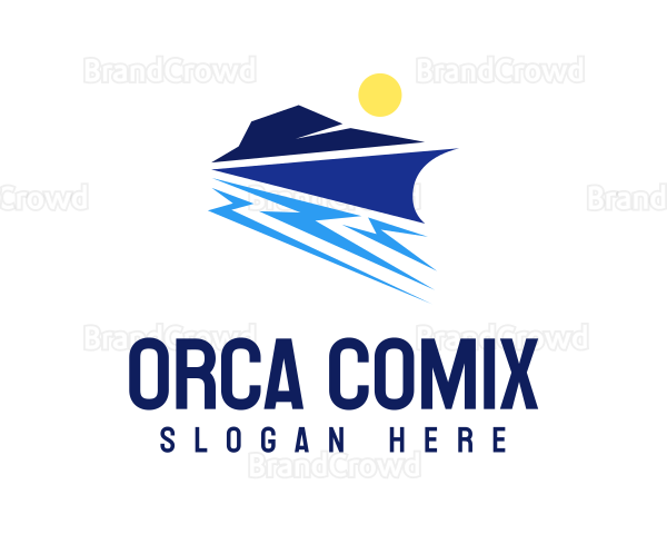 Abstract Sea Yacht Logo