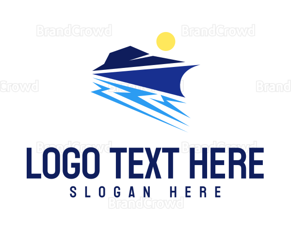 Abstract Sea Yacht Logo