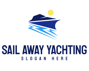 Abstract Sea Yacht  logo design