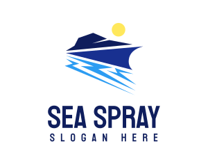 Abstract Sea Yacht  logo design