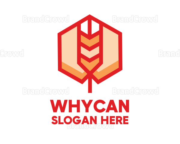 Red Wheat Hexagon Logo