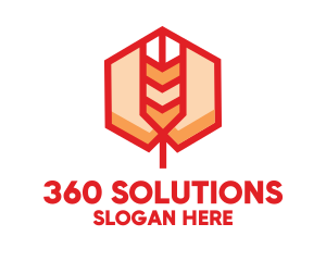 Red Wheat Hexagon logo design