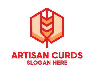 Red Wheat Hexagon logo design