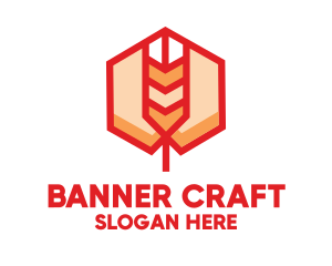 Red Wheat Hexagon logo design