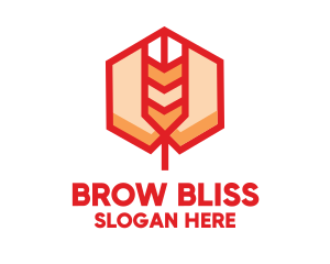 Red Wheat Hexagon logo design