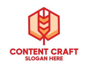 Red Wheat Hexagon logo design