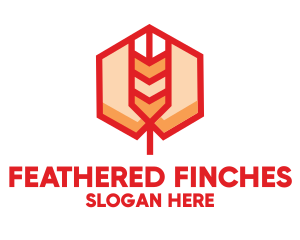 Red Wheat Hexagon logo design