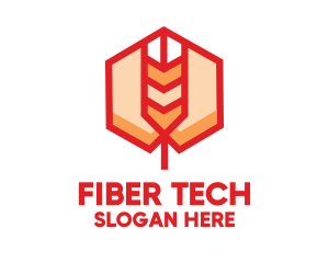 Fiber - Red Wheat Hexagon logo design