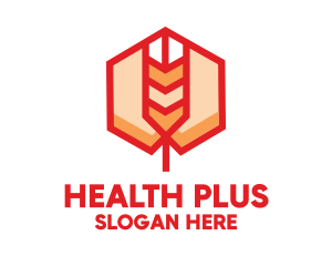 Red Wheat Hexagon logo design