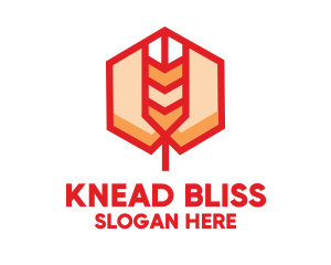 Red Wheat Hexagon logo design