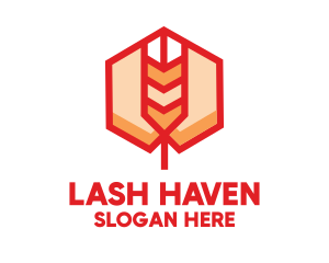 Red Wheat Hexagon logo design