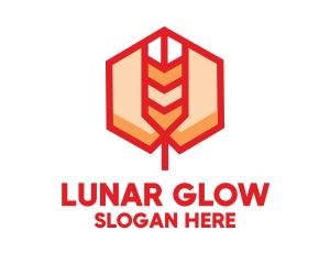 Red Wheat Hexagon logo design