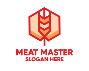 Red Wheat Hexagon logo design