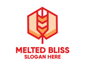 Red Wheat Hexagon logo design