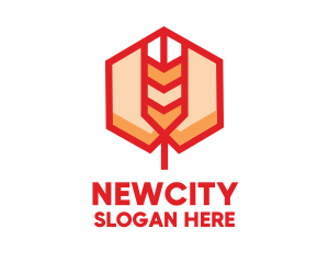 Red Wheat Hexagon logo design