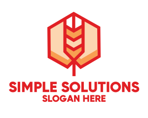 Red Wheat Hexagon logo design