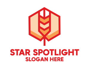 Red Wheat Hexagon logo design