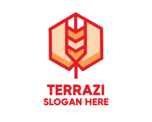 Red Wheat Hexagon logo design