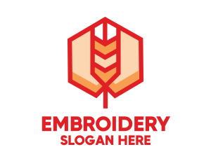 Red Wheat Hexagon logo design