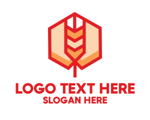 Hexagon - Red Wheat Hexagon logo design