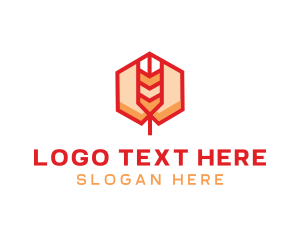 Red Wheat Hexagon logo design