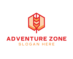 Red Wheat Hexagon logo design