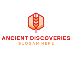 Red Wheat Hexagon logo design