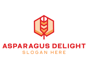 Red Wheat Hexagon logo design