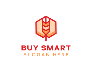 Red Wheat Hexagon logo design