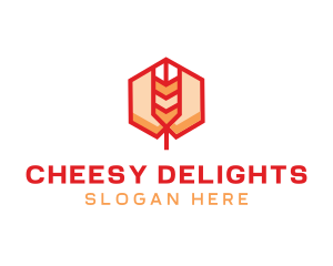 Red Wheat Hexagon logo design