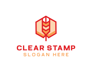 Red Wheat Hexagon logo design