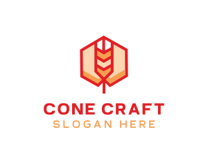 Red Wheat Hexagon logo design