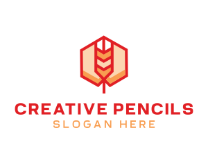 Red Wheat Hexagon logo design