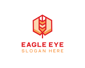 Red Wheat Hexagon logo design