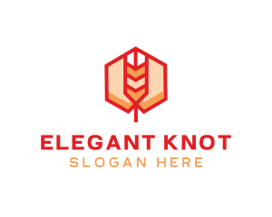 Red Wheat Hexagon logo design