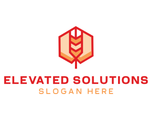 Red Wheat Hexagon logo design