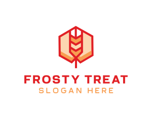 Red Wheat Hexagon logo design