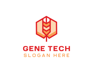 Red Wheat Hexagon logo design