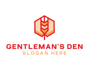 Red Wheat Hexagon logo design