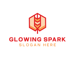 Red Wheat Hexagon logo design