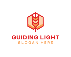 Red Wheat Hexagon logo design