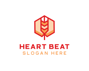 Red Wheat Hexagon logo design