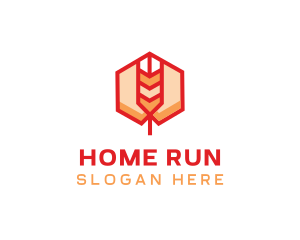 Red Wheat Hexagon logo design