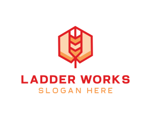 Red Wheat Hexagon logo design