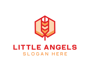 Red Wheat Hexagon logo design