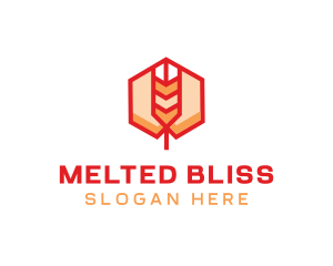 Red Wheat Hexagon logo design