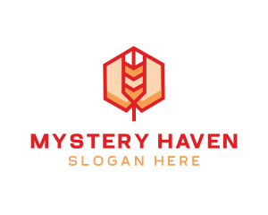 Red Wheat Hexagon logo design