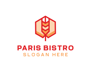 Red Wheat Hexagon logo design