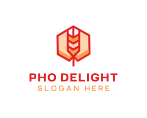 Red Wheat Hexagon logo design