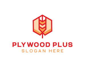 Red Wheat Hexagon logo design